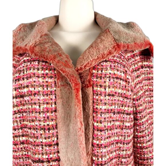 CHANEL TWEED/FUR REVERSIBLE LAPIN COAT - Picture 2 of 6
